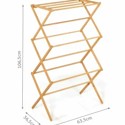 IDMarket Séchoir à linge accordéon en bambou* Séchoirs À Linge