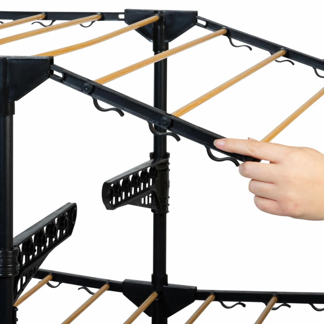 IDMarket Séchoir à linge couleur noir et aspect bois* Séchoirs À Linge