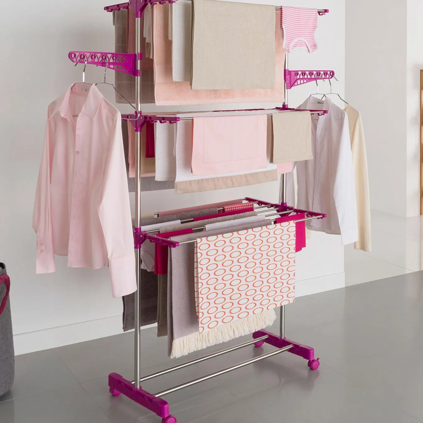 IDMarket Séchoir à linge en acier peint couleur prune* Séchoirs À Linge