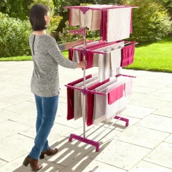 IDMarket Séchoir à linge en acier peint couleur prune* Séchoirs À Linge