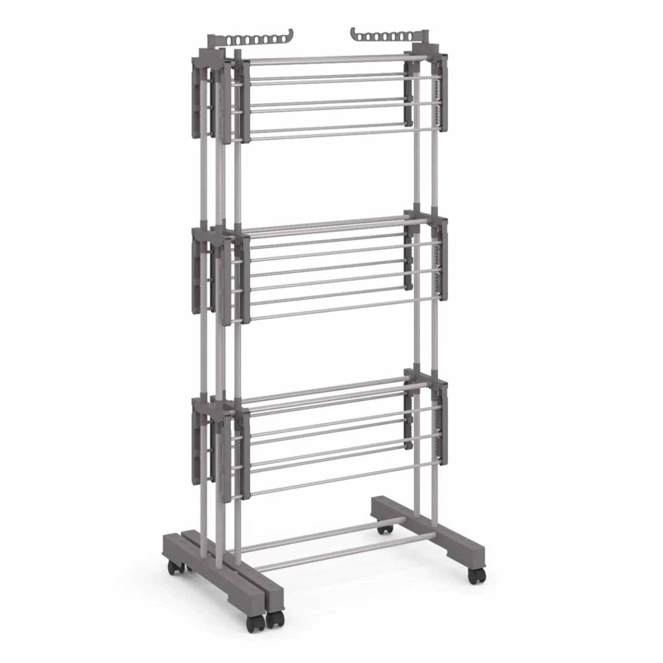 IDMarket Séchoir à linge pliable extensible 40M gris 3 niveaux* Séchoirs À Linge|Accessoires Salle De Bain