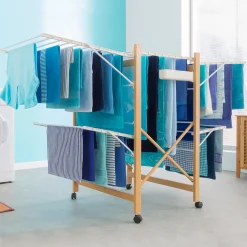 IDMarket Séchoir design imitation bois pliable* Séchoirs À Linge