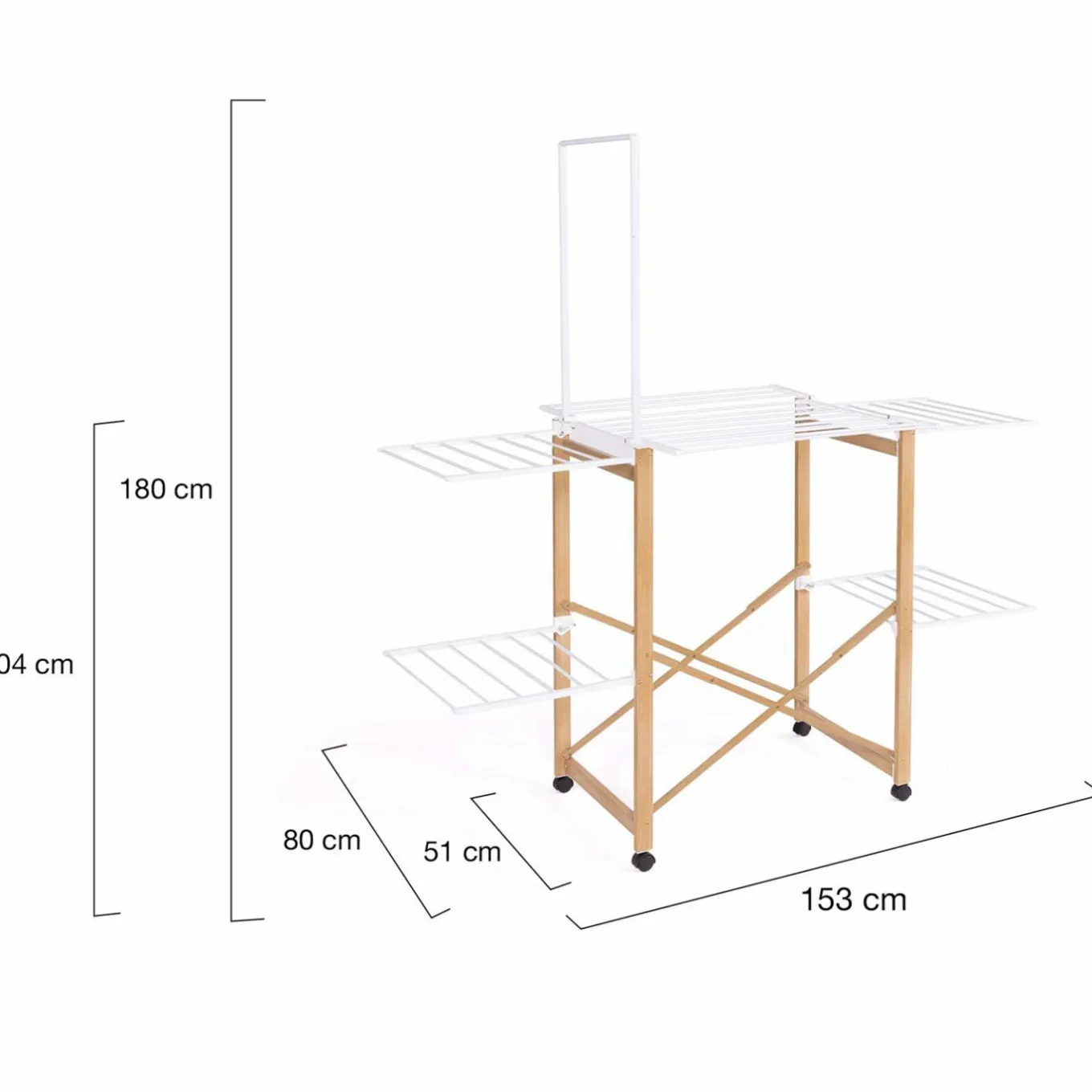 IDMarket Séchoir design imitation bois avec penderie pliable* Séchoirs À Linge