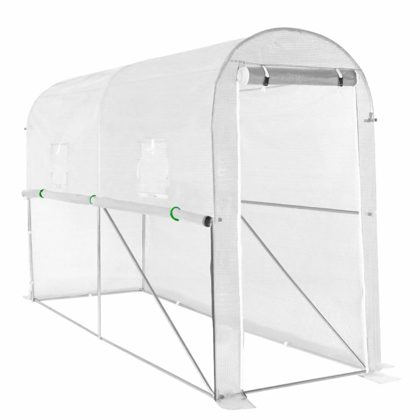 IDMarket Serre à tomates 3 m² 3 x 1 x 2 m blanche* Serres À Tomates Et Équipement Du Potager|Serres