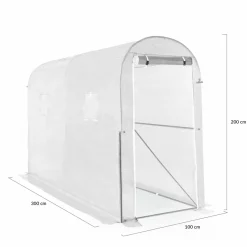 IDMarket Serre à tomates 3 m² 3 x 1 x 2 m blanche* Serres À Tomates Et Équipement Du Potager|Serres