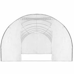 IDMarket Serre de jardin blanche 18 m² avec 2 côtés relevables 6x3x2m* Serres Tunnel|Serres