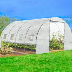 IDMarket Serre de jardin blanche 12 m² 4x3 m* Serres Tunnel|Serres