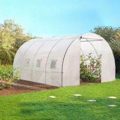 IDMarket Serre de jardin blanche 12 m² 4x3 m* Serres Tunnel|Serres