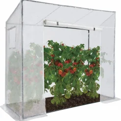 IDMarket Serre de jardin blanche avec porte et fenêtres relevables* Serres À Tomates Et Équipement Du Potager|Serres