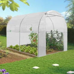 IDMarket Serre de jardin tunnel blanche 6m2* Serres Tunnel|Serres