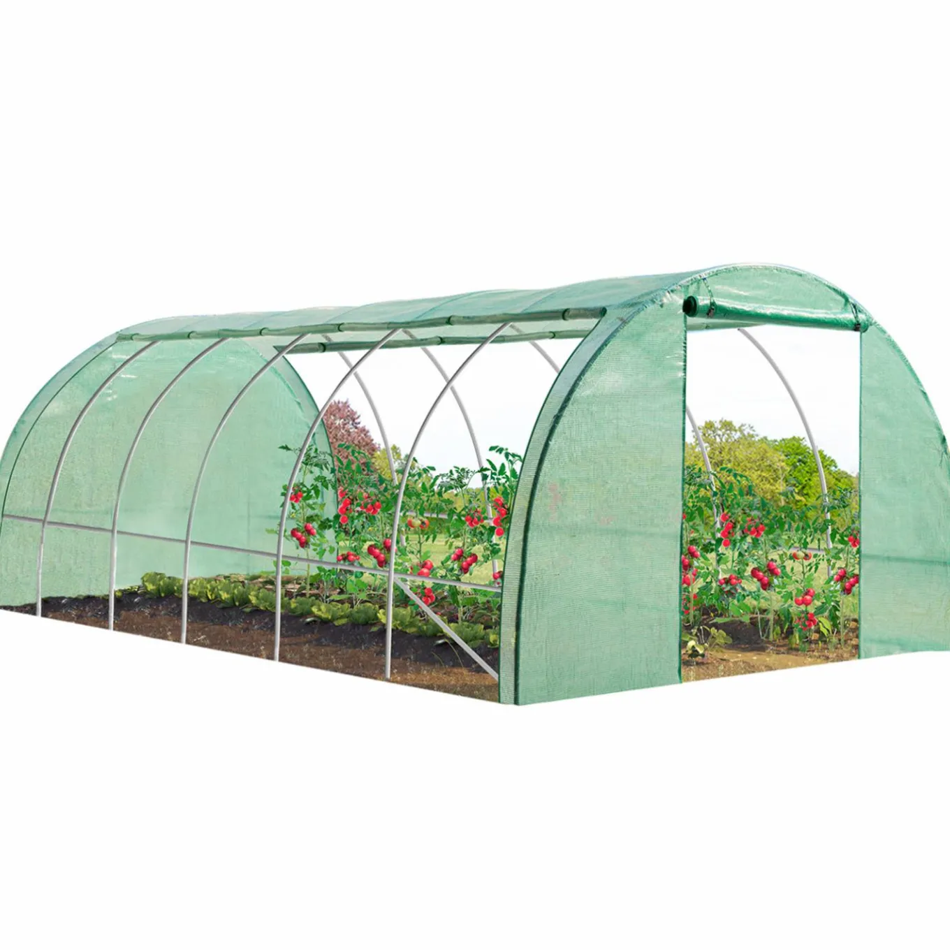 IDMarket Serre de jardin verte 18 m² 3x6 m* Serres Tunnel|Serres