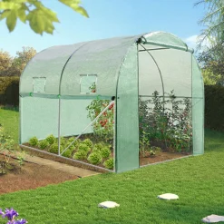 IDMarket Serre de jardin verte 6m² avec 2 fenêtres* Serres Tunnel|Serres