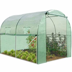 IDMarket Serre de jardin verte 6m² avec 2 fenêtres* Serres Tunnel|Serres