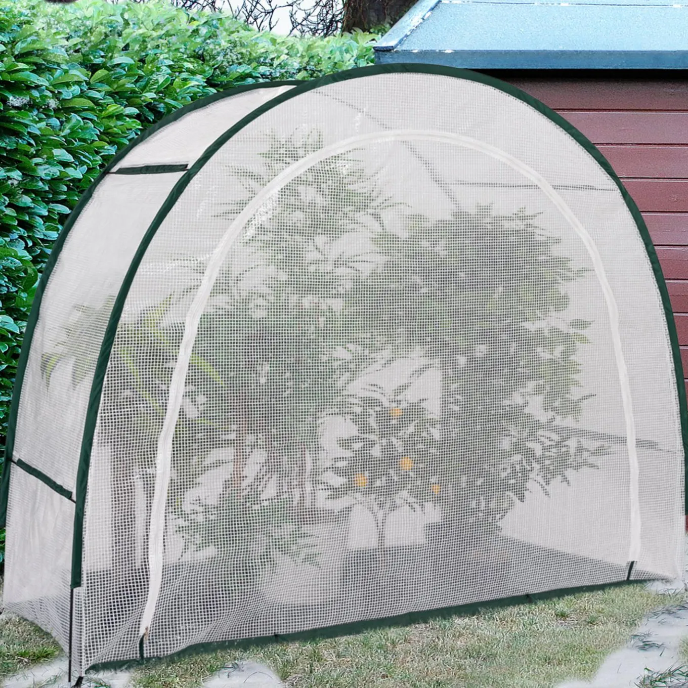 IDMarket Serre d'hivernage balcon et terrasse en demi lune* Protection Du Jardin|Serres