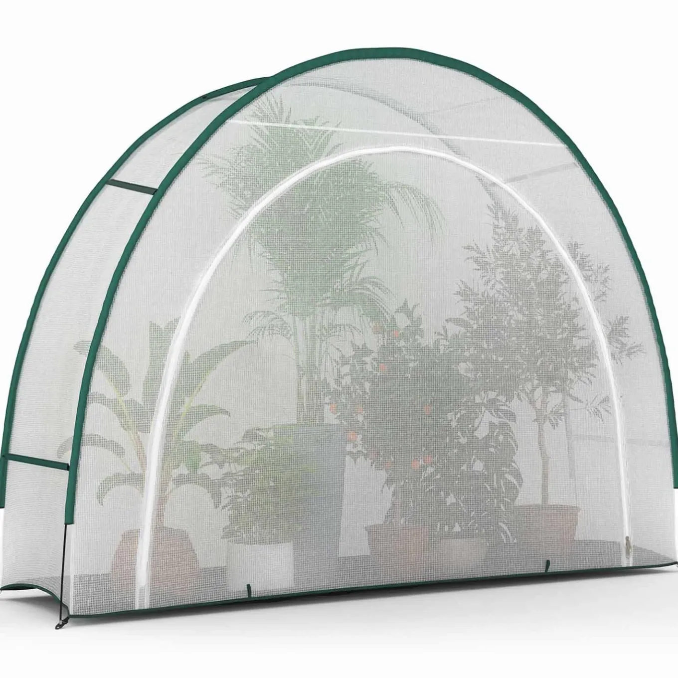 IDMarket Serre d'hivernage balcon et terrasse 300x80x220 cm en demi lune* Serres|Protection Du Jardin