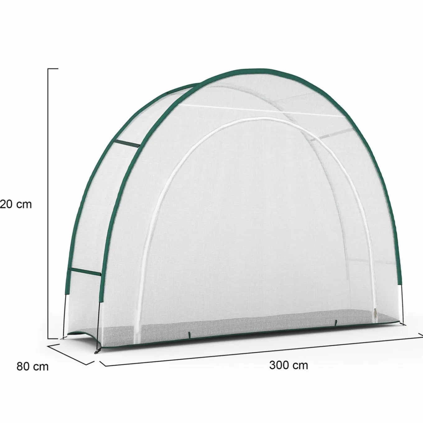 IDMarket Serre d'hivernage balcon et terrasse 300x80x220 cm en demi lune* Serres|Protection Du Jardin