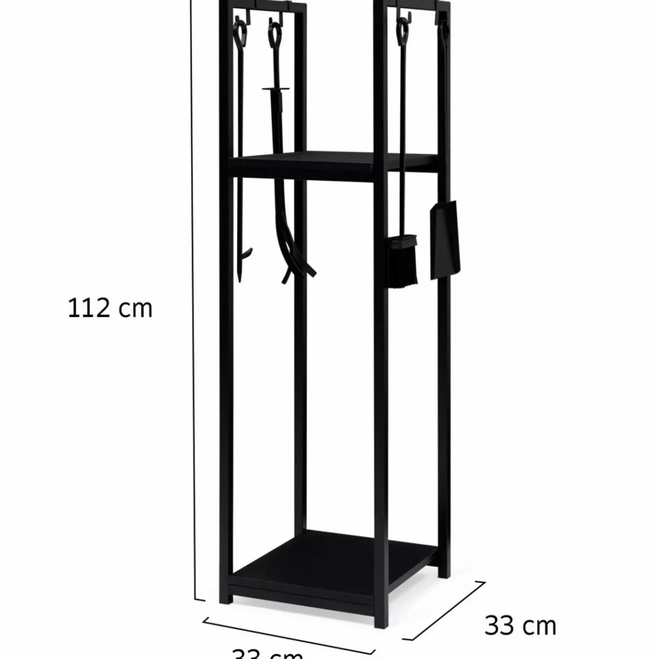 IDMarket Serviteur range bûche intérieur en acier noir* Collection Métal|Accessoires Cheminée