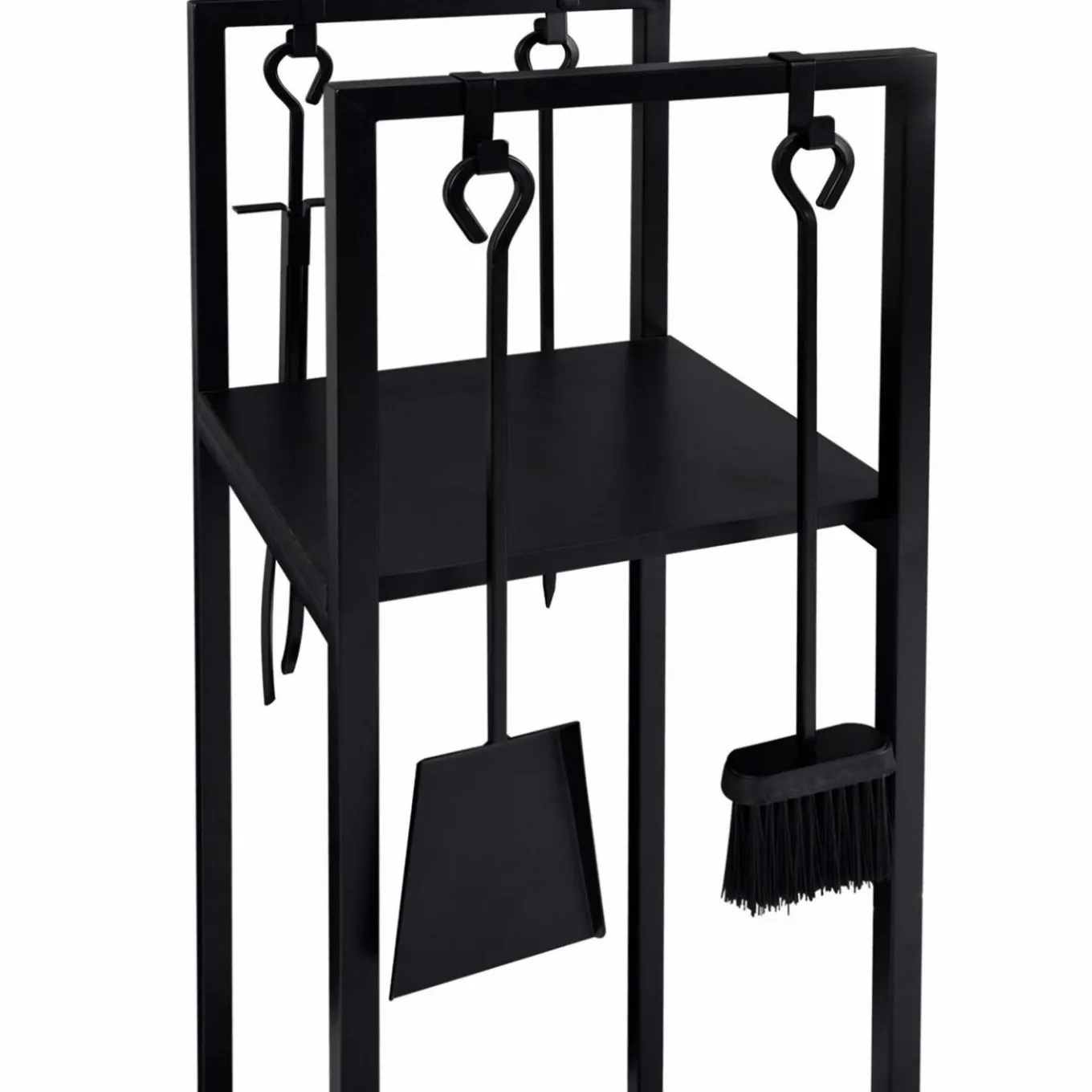 IDMarket Serviteur range bûche intérieur en acier noir* Collection Métal|Accessoires Cheminée