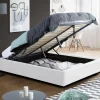 IDMarket Sommier coffre de rangement 140x190 cm blanc* Collection Contemporaine|Chambre Complète Adulte