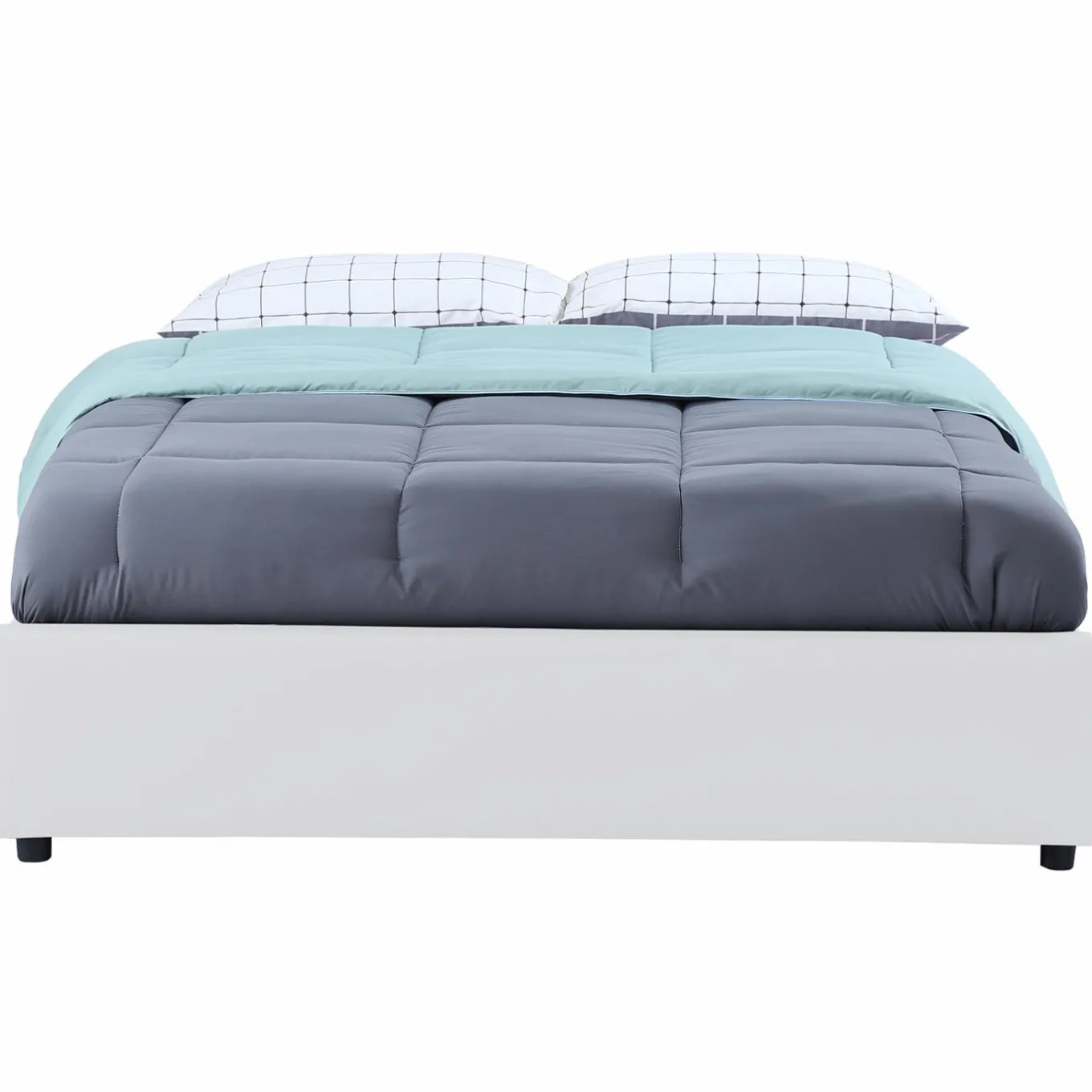 IDMarket Sommier coffre de rangement 140x190 cm blanc* Collection Contemporaine|Chambre Complète Adulte