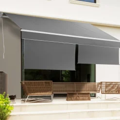 IDMarket Store banne gris anthracite 4x3 m* Stores Bannes