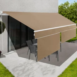 IDMarket Store banne manuel 4x3 m taupe avec lambrequin de 150 cm* Stores Bannes