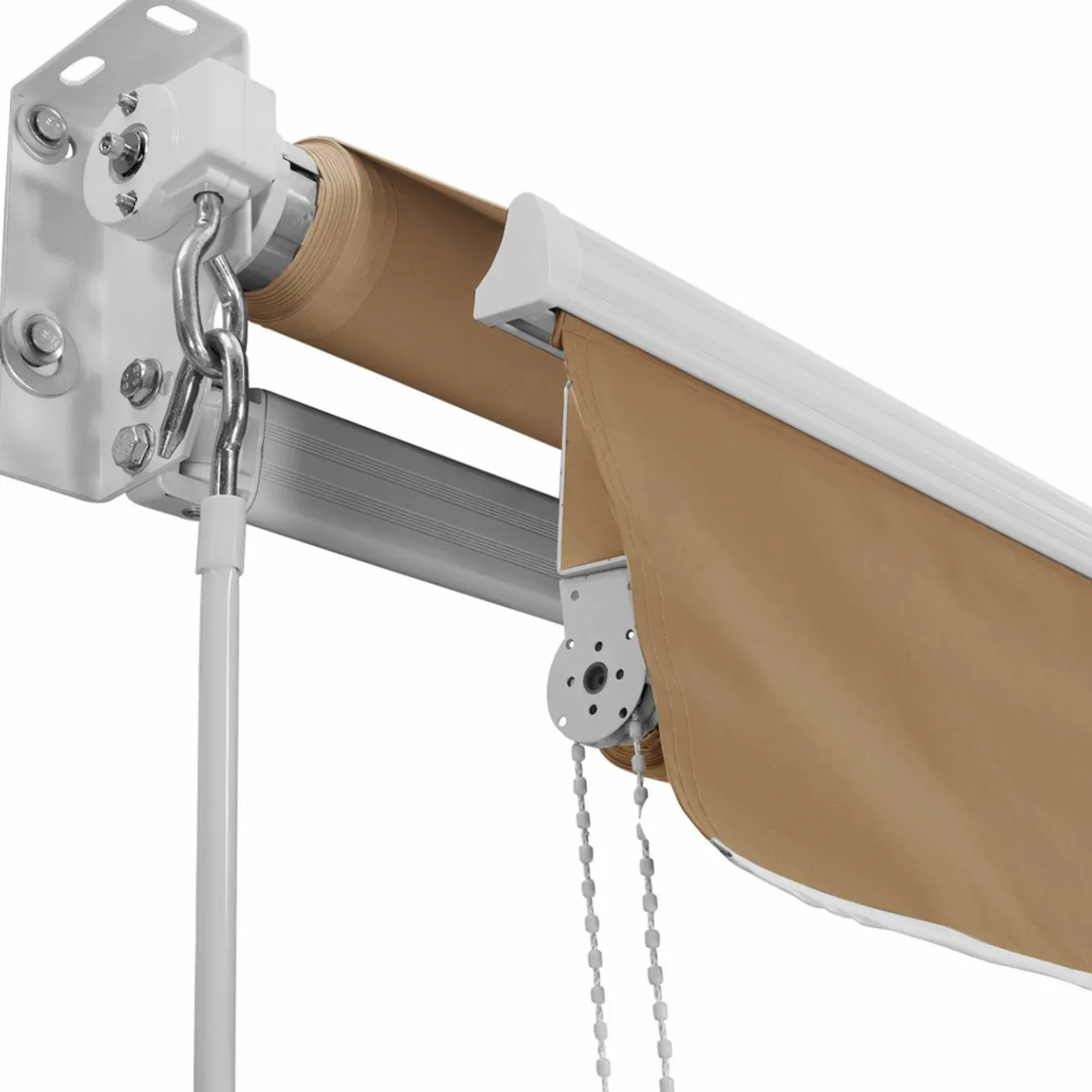 IDMarket Store banne manuel 4x3 m taupe avec lambrequin de 150 cm* Stores Bannes