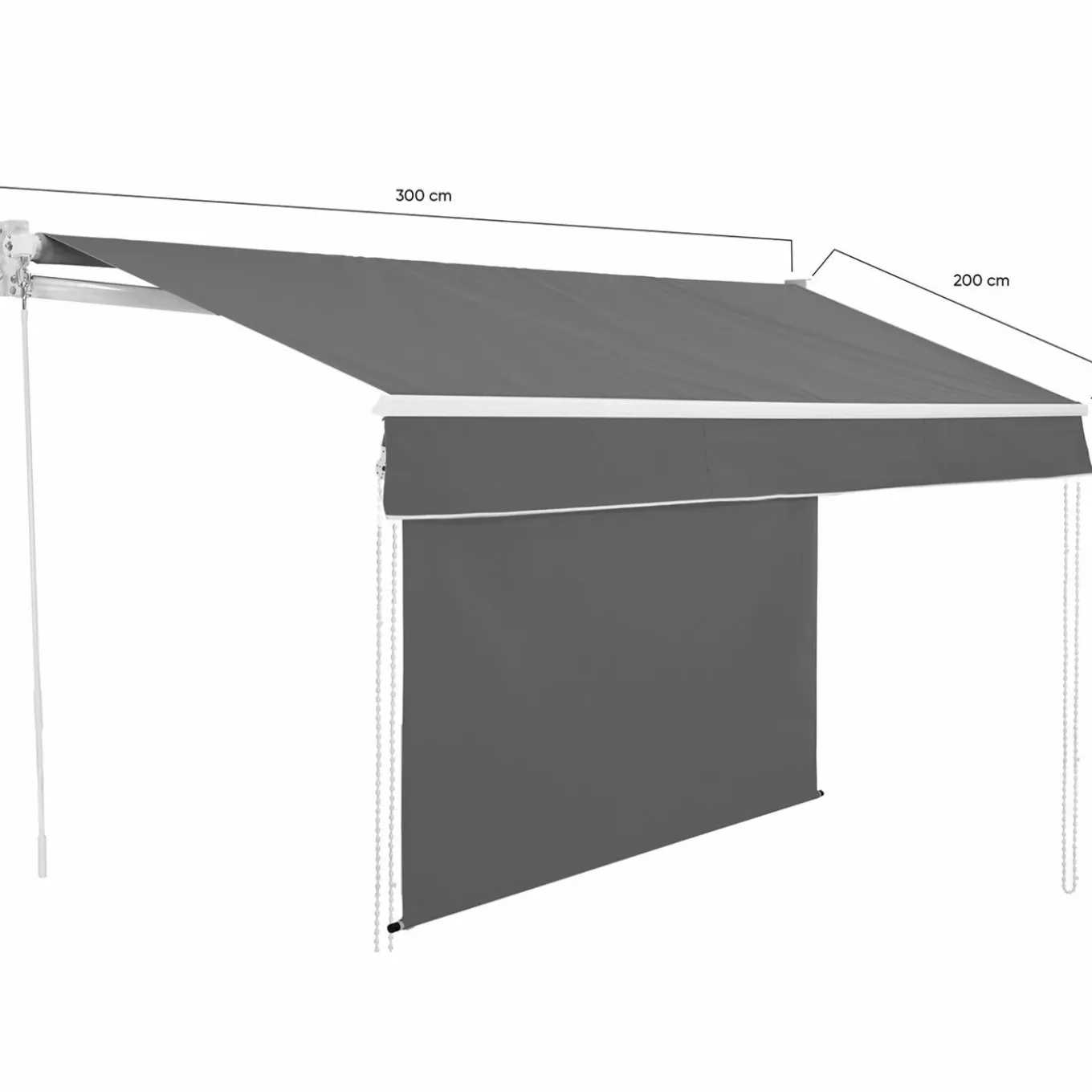 IDMarket Store banne 3x2 m enroulable gris anthracite* Stores Bannes