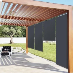 IDMarket Store enrouleur vertical gris pour pergola* Accessoires Pergolas Et Tonnelles