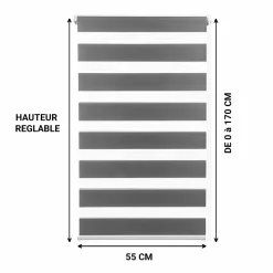 IDMarket Stores jour nuit blancs 55x 170 cm* Stores