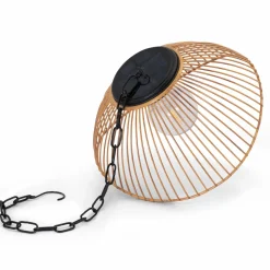 IDMarket Suspension solaire extérieur métal et effet rotin* Eclairages D'Ambiance