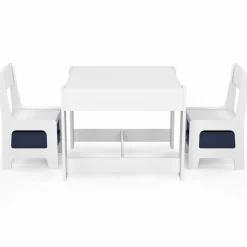 IDMarket Table à dessin pour enfant avec 2 chaises et bacs de rangement*Enfant Meubles Blancs|Meubles Rangement Jouet