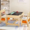 IDMarket Table à dessin réversible pour enfant avec 2 chaises et bacs de rangement*Enfant Meubles En Bois|Meubles Rangement Jouet