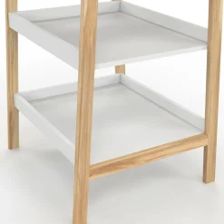 IDMarket Table à langer avec 2 étagères façon hêtre et blanc*Enfant Meubles Blancs|Meubles En Bois