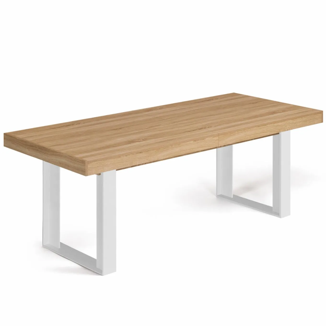 IDMarket Table à manger 10 à 12 personnes bois et blanc* Collection Design|Collection Moderne