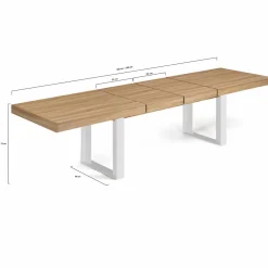 IDMarket Table à manger 10 à 12 personnes bois et blanc* Collection Design|Collection Moderne