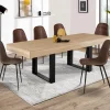 IDMarket Table à manger 4 à 8 personnes bois et noir* Meubles Bas|Meubles En Bois