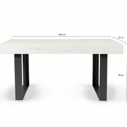IDMarket Table à manger 4 à 8 personnes bois gris et pieds gris foncé* Collection Design|Collection Moderne