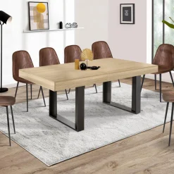 IDMarket Table à manger 10 à 12 personnes bois et noir* Meubles En Bois|Collection Design