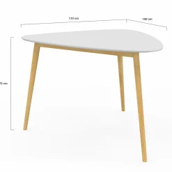 IDMarket Table à manger 4 personnes plateau blanc* Tables