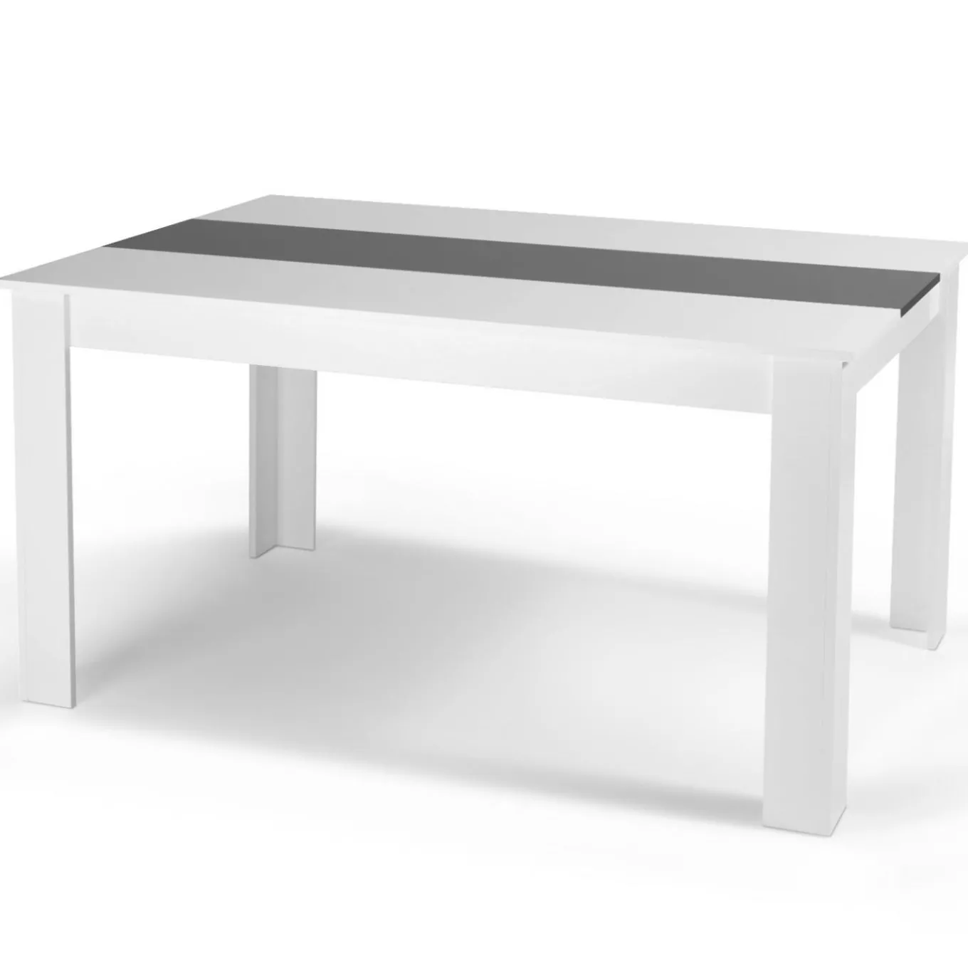 IDMarket Table à manger 6 personnes blanche et grise* Meubles Blancs|Collection Contemporaine