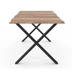 IDMarket Table à manger 6 personnes avec pieds en forme de X* Collection Industrielle|Salle À Manger Complète