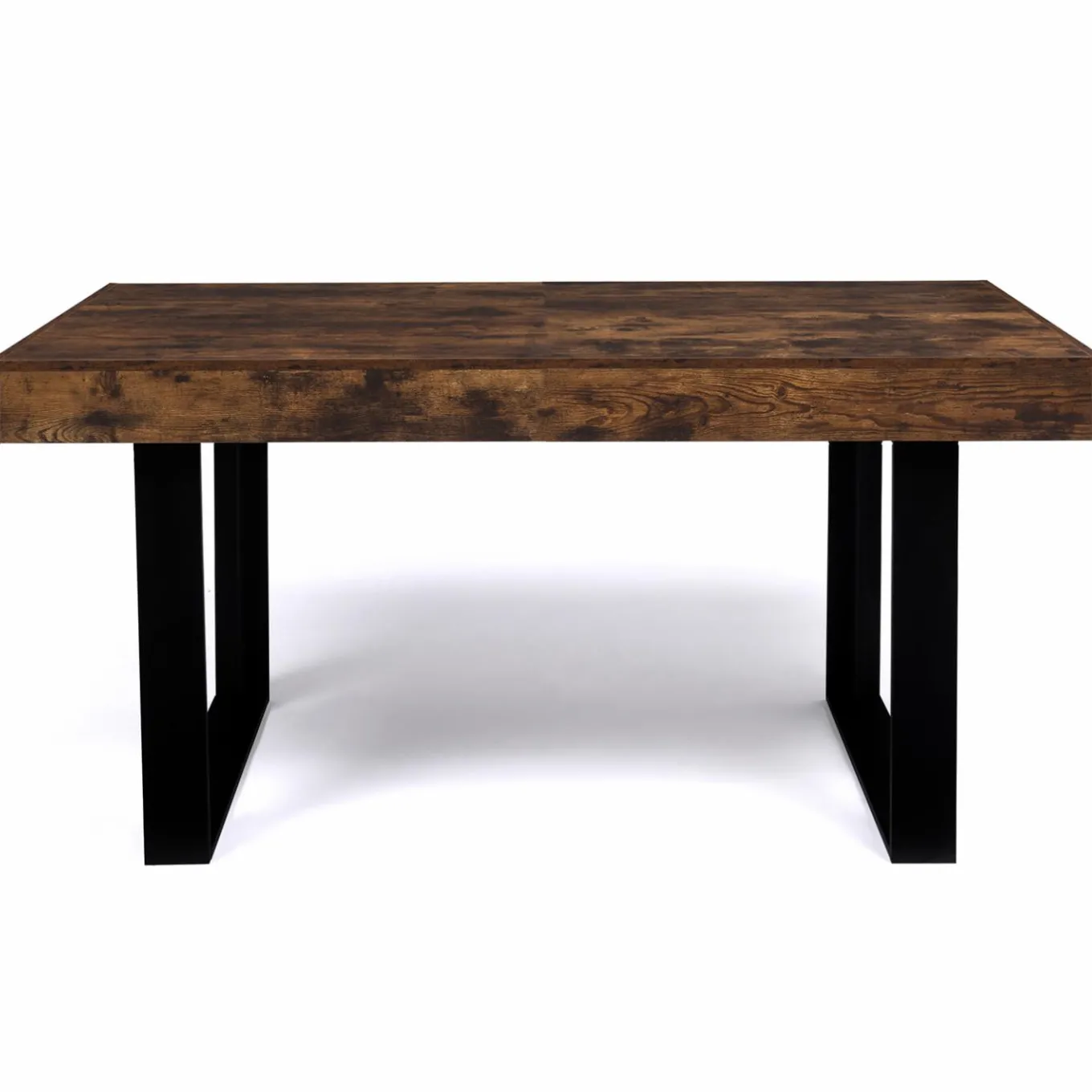IDMarket Table à manger 6 personnes bois effet vieilli et noir* Meubles En Bois|Collection Design