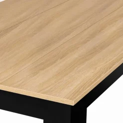 IDMarket Table à manger 110 X 70 cm noir et bois* Collection Design|Collection Contemporaine