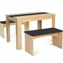 IDMarket Table à manger avec banc en bois* Collection Contemporaine|Salle À Manger Complète