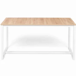 IDMarket Table à manger blanche et bois extensible style industriel* Tables