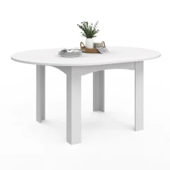 IDMarket Table à manger blanche extensible ronde pour 4-8 personnes* Collection Design|Tables