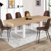 IDMarket Table à manger bois 10 personnes pieds blancs* Meubles En Bois|Collection Design
