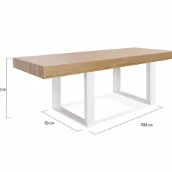 IDMarket Table à manger bois 10 personnes pieds blancs* Meubles En Bois|Collection Design