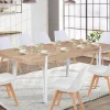 IDMarket Table à manger bois clair extensible 6-10 personnes avec pied épingle* Collection Design|Collection Vintage